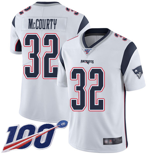 New England Patriots Football #32 100th Season Limited White Men Devin McCourty Road NFL Jersey